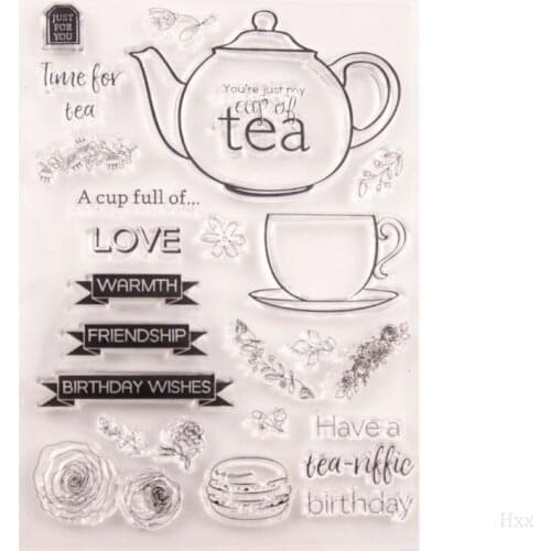 Tea Silicone Clear Seal Stamp DIY Scrapbooking Embossing Photo Album Decorative Paper Card Craft Art Handmade Gift