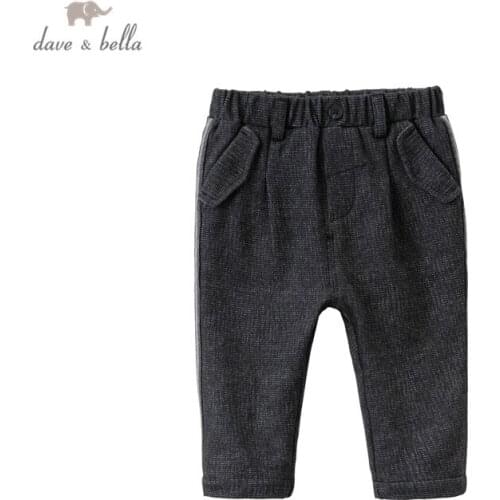 DB15859 dave bella winter baby boys fashion striped pants children full length kids pants infant toddler trousers