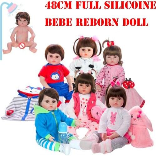Baby Reborn Menina Menino Full Silicone Vinyl Reborn Baby Dolls Birthday Gifts Fashion bebe reborn 18" Can Bath Baby Kids gift