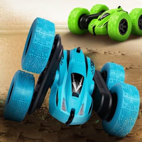 Children Wireless Remote Control Double-Sided 360 Degree Rotating Stunt Car Toy
