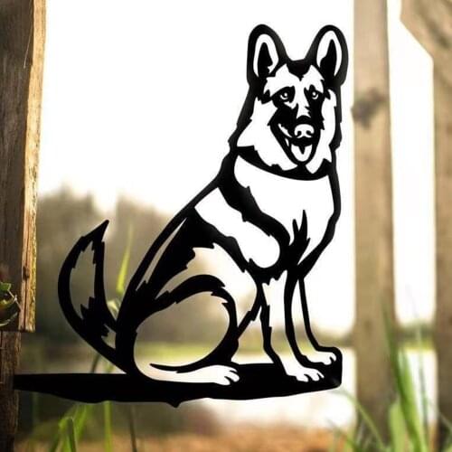 Home New Fashion Outdoor Decoration Metal Dog Garden Stake Metal Dog Steel Silhouette Steel Tree Stake Garden Accessories