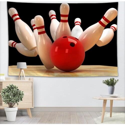 Custom Bowling Tapestry Wall Hanging For Party Decorations Art Home Decor Beach Towel Blankets Customized