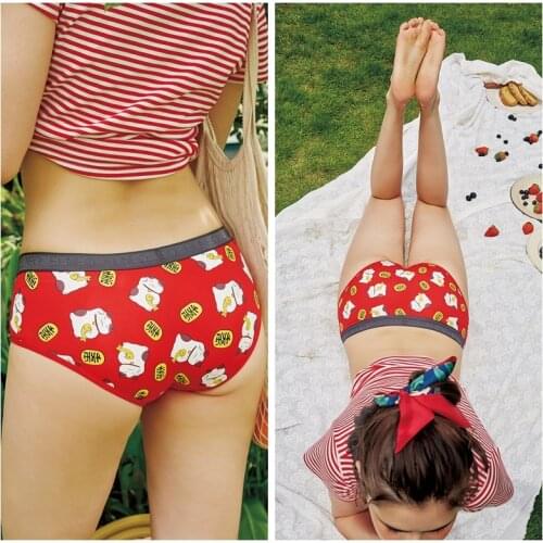 Fashion Sexy Women Cotton Comfortable Panties Cute Cartoon Girls Underwear Ladies Low-Rise Breathable Briefs Female Sex Lingerie