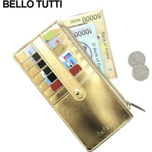 BELLO TUTTI Fashion Women Wallets Long Style Purse Fresh PU Leather Female Wallet Simple Design Zipper Card Holder Envelope Bag