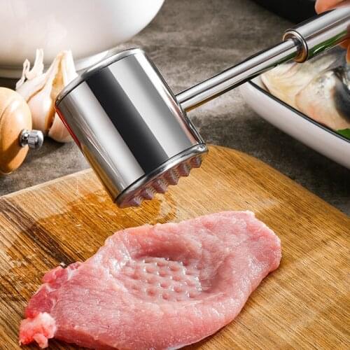 Meat Hammer Kitchen Round Meat Hammer Pig Steak Hammer Tender Meat Hammer Stainless Steel Pork Hammer