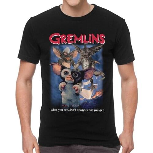 Gremlins Mogwai T-Shirts Men Novelty T Shirts Short Sleeve 80s Movie Gizmo Monster Tshirts Cotton Tee Tops Clothes