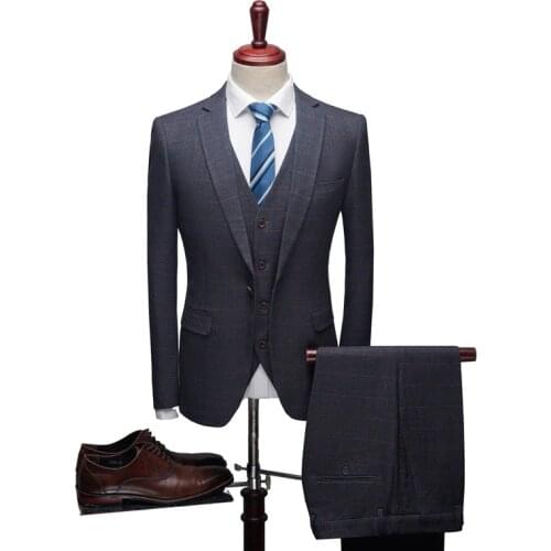 Mens suit костюм gentleman plaid mens suits high fashion traje hombre mens business casual business suit wedding formal suit