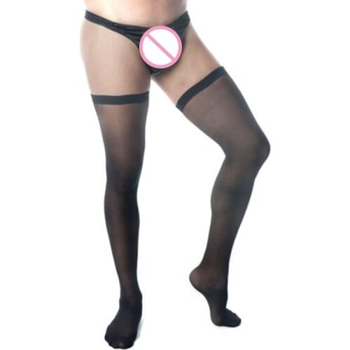 2017 New Mens stockings sexy gay ultrathin stockings Mens Pantyhose,Tight High Up stocking socks men