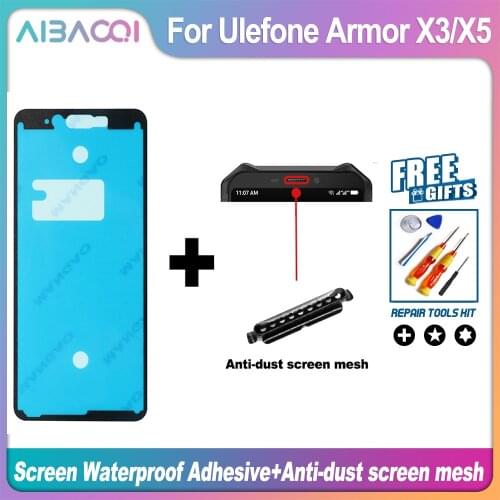 Original Front Frame Back Glass Cover Case Adhesive Sets Sticker+Earpiece Receiver Wire Steel Mesh For Ulefone Armor X3/Armor X5