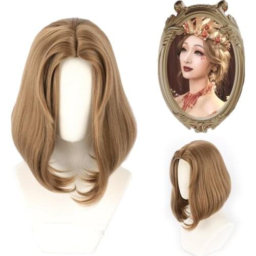 Game Identity V Blood Queen Mary Marie Cosplay Wig Madame Deficit Women Brown Straight High Temperature Fiber Hair Wig