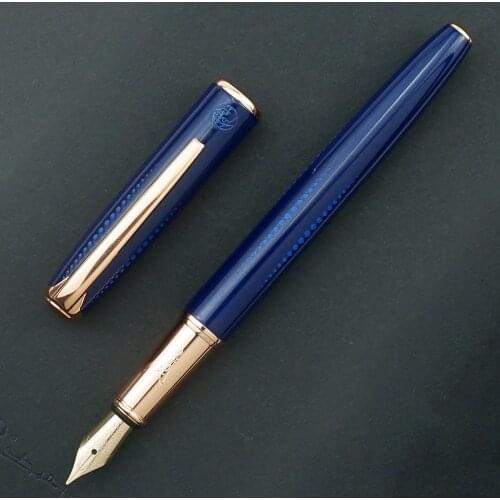 New Picasso Pimio 916 Blue Metal Fountain Pen Iridium Medium Nib with Beautiful Blue Dots Office Business School Gift Ink Pen