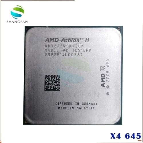 AMD CPU Athlon X4 645 3GHz Quad-Core CPU Processor ADX645WFK42GM 95W Socket AM3 938pin