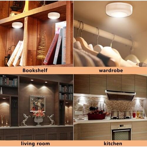 Adjustable Cabinet Light Wireless Dimmable LED Night Lamps Light for Closet Kitchen Stair 60lm LED Remote Control Closet Light