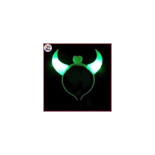 Christmas Ox Horn Party Headwear Flashing LED Hair Clasp Headband Xmas Birthday Gift Hallowmas Devil horns lin2249