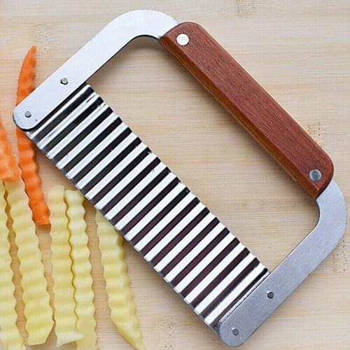 Stainless Steel Wide Crinkle Cutter Salad Chopping Tool Potato Vegetable Slicer