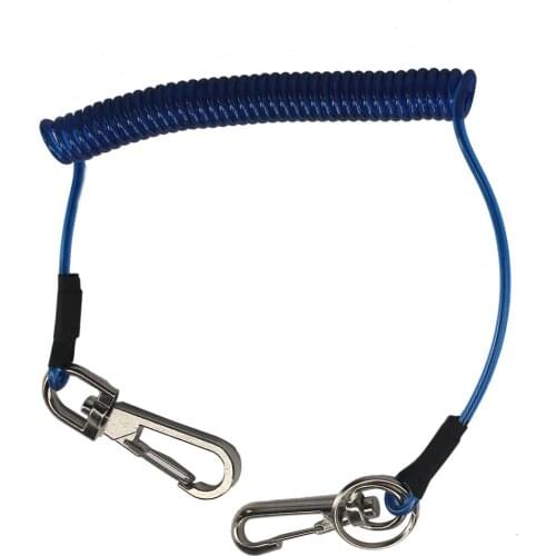 Heavy Duty Retractable Steel Wire Fishing Lanyard Drop Rope Blue