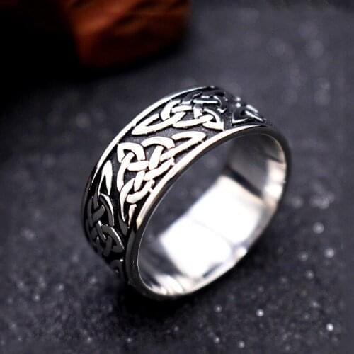 Vintage Viking Stainless Steel Celtics Knot Ring Men Women Odin Norse Viking Rings Fashion Nordic Talisman Jewelry Wholesale