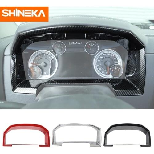 SHINEKA Interior Mouldings For Dodge Ram 1500 Car Dashboard Instrument Decor Ring Cover Stickers For Dodge Ram 1500 2010-2017