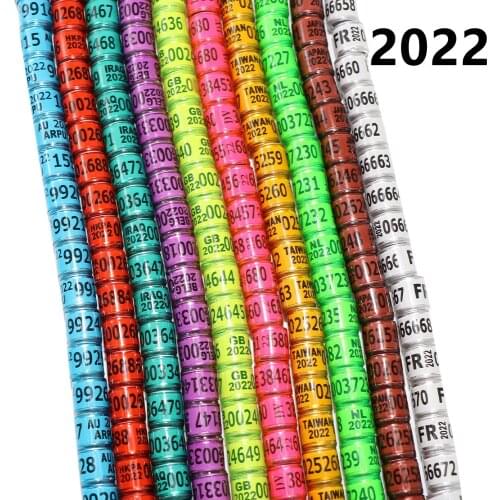 100 Pcs 2022 Aluminum Plastic Pigeon Foot Ring With Number Letter Bird Leg Sign Rings Fly Race Identification Circle Pilgrims