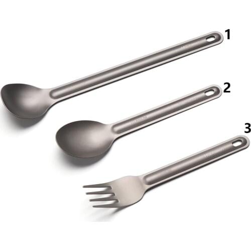 2 In1 Long Handle Spoon Fork Hiking Titanium Cookware Outdoor Tableware Portable Camping Picnic Travel Ultralight Cutlery Tool
