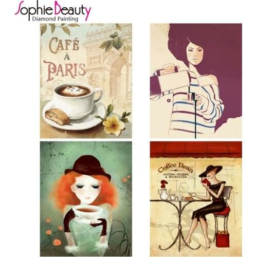 2018 Sophie Beauty Home Diy Diamond Painting Cross Stitch Handcraft Embroidery Beaded Set Bedroom Lady Coffee Mosaic Arts Kits