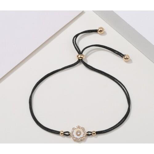 2021 Simple Fashion Unisex Hot Copper Bracelet Flower Round Circle Shape Adjustable Rope Bracelet Jewelry Accessory For Women