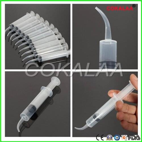 25pcs dental disposalbe consumables Silicone conveyor carrier impression material mixed washing curved mixing tip syringes 12ml