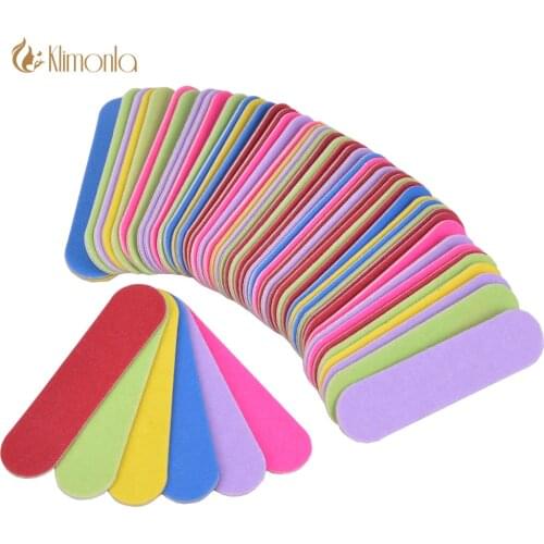 50Pcs/100Pcs Professional Wooden Nail File 240/240 Sandpaper Nail Art Colorful 6*1.5cm Double-Side Sanding Manicure Tool Files