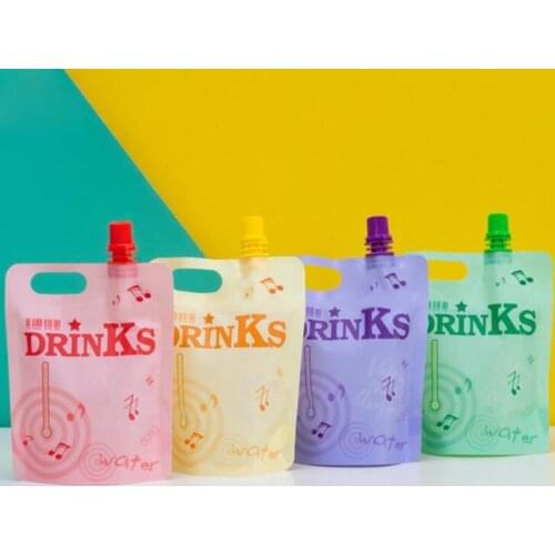 50pcs Stand-up Plastic Drink Packaging Bag Spout Pouch For Beverage Liquid Juice Milk Coffee 250ml