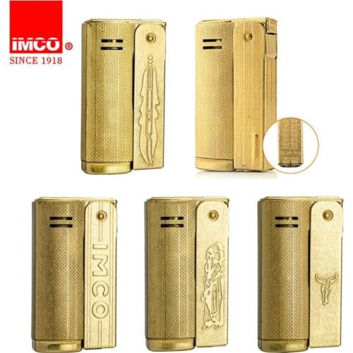 Austria Imco Kerosene Lighters Creative Old-Fashioned Windproof Gasoline Lighter Brass Shell Metal Cigarettes Accessory Gift Box