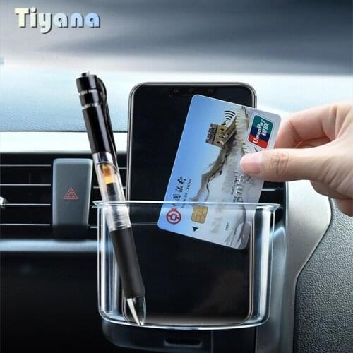 Car Storage Box For Car/Home Dual Use Air Outlet Mobile Phone Recharge Multi Function Bag Seat Gap Transparent Storage Base 5