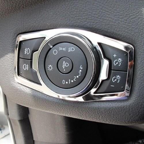 Stainless Steel Headlight switch decorative sequins cover For Ford Focus 3 MK3/4 Kuga Escape Explorer Mondeo Mustang accessories