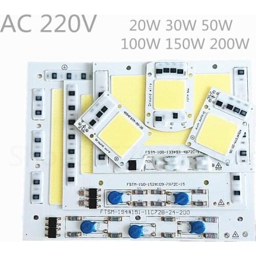 COB LED Lamp Chip AC 220V Input High Power 20W 30W 50W 100W 150W 200W Smart IC No Driver LED Bulb Chips For Floodlight Spotlight