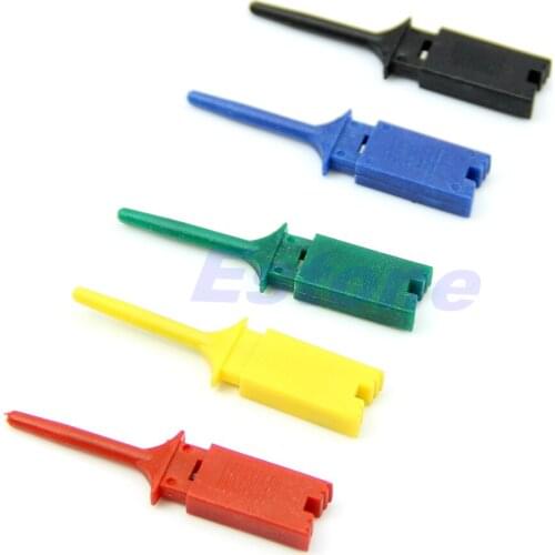 HOT SELL 5 Pcs Test Clip Mini Grabber SMD IC Hook Probe Jumper 5 Colors