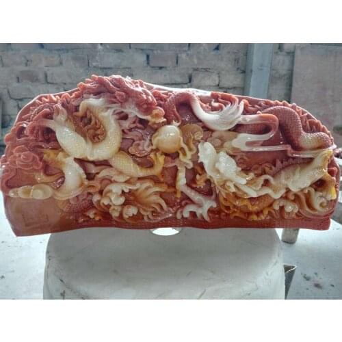 GOOD 2020 HOME LOBBY COMPANY SHOP EFFICACIOUS TALISMAN MASCOT FLYING DRAGON CARVING SCULPTURE FENG SHUI STATUE 35CM