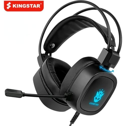 KINGSTAR Gaming Headset Virtual 3.5mm Wired Earphones RGB Light Headphones Noise Cancelling with Microphone for Laptop PS4 Gamer
