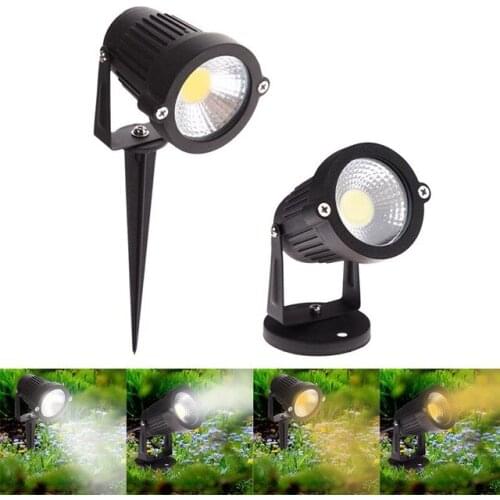 IP65 Outdoor Garden LED Light 220V 110V 12V 24V 5W COB LED Lawn Spike Light Pond Path Landscape Spot Light Bulbs