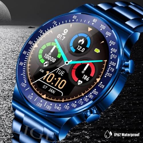 LIGE New Bluetooth Call Men Smart Watch Full Touch Screen Waterproof Watches Heart Rate Monitor Smartwatch Man For Android iOS
