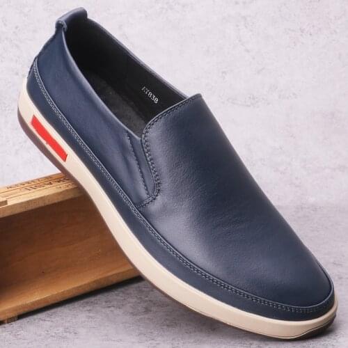 Brand New Men Genuine Leather Casual Shoes Breathable Slip-On Men Loafer Shoes Luxury Designer Shoes Men Flats M838