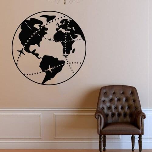 Earth Wall Decal Nature Globe Map Planet Wall Decor Bedroom Vinyl Art Stickers for Kids Rooms Removable Home Decoration G706