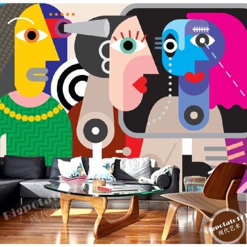 Custom papel DE parede infantil, cartoon abstract woman murals for children room living room TV wall waterproof wallpaper