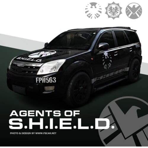 Creative SHIELD Agent Logo Car Stickers Decals Exterior Car Body Door & Waist Line Rear Windshield Decoration Auto Accessories