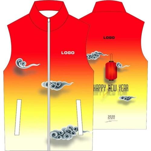 Full body customization Volunteer vest custom printed logo word volunteer supermarket promotional activities