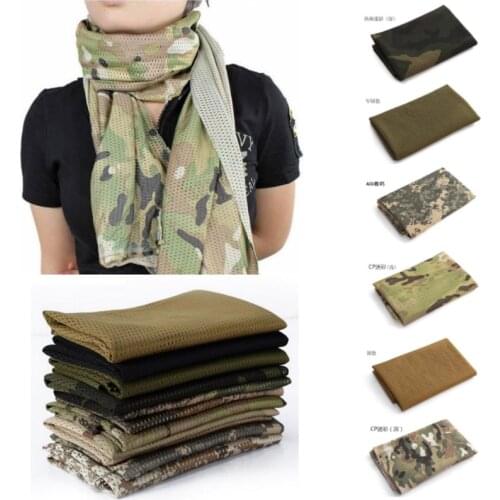 Unisex Fish Net Mesh Tactical Sports Neck bandana Hiking Scarf Camouflage Camping cuello braga Neckerchief Warmer hombre Outdoor