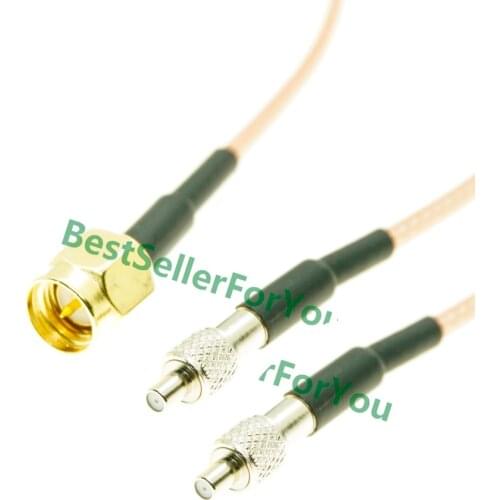 SMA male to Y type 2X TS9 Female Splitter Combiner cable pigtail RG316 1F2