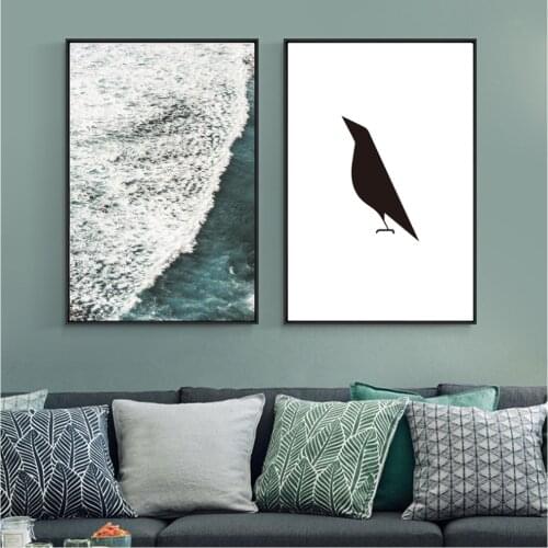 Nordic Modern Geometry Seagull Canvas Painting Abstract Posters And Prints Sea Wall Art Picture Living Room home wall Decor