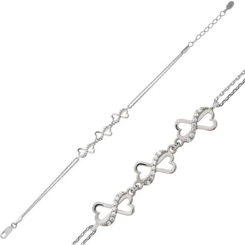 Tevuli 925 Sterling Silver Heart Infinity Bracelet