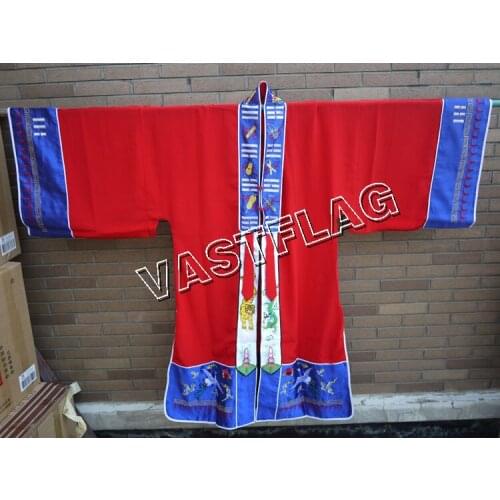 UNISEX high quality Taoism cassock robeTaoist flaring garments embroidery gownsuits clothes martial arts costumered