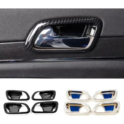 ABS Chrome/Carbon fiber Car Door Inner Handle Bowl Frame Cover Trim Car Styling Accessories For Jeep Grand Cherokee 2014-2018