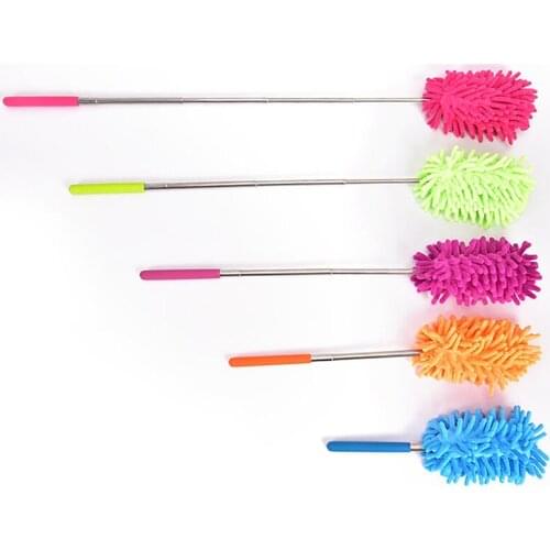 Extendable Magic Cleaning Feather Telescopic Handle Brush Home Dust Removal Tool Microfibre Duster Feather Brush Washable Handle